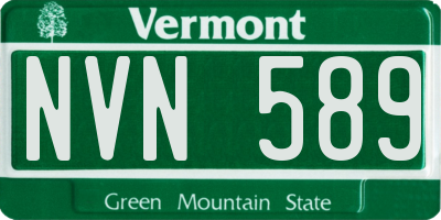 VT license plate NVN589