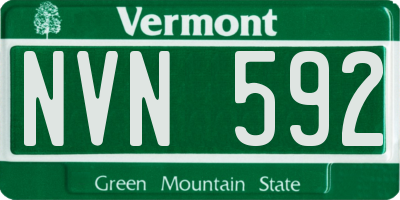 VT license plate NVN592