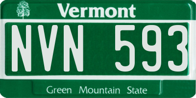 VT license plate NVN593