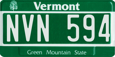 VT license plate NVN594