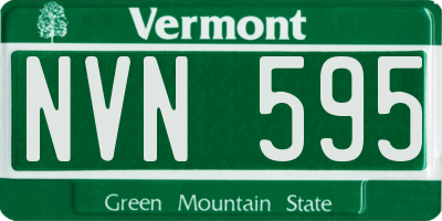 VT license plate NVN595
