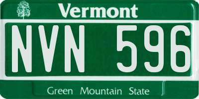 VT license plate NVN596