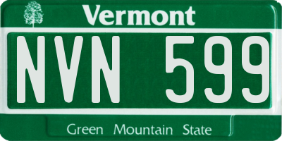 VT license plate NVN599