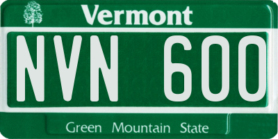 VT license plate NVN600