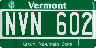 VT license plate NVN602