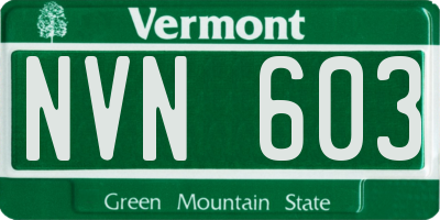 VT license plate NVN603