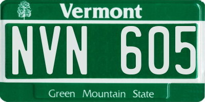 VT license plate NVN605