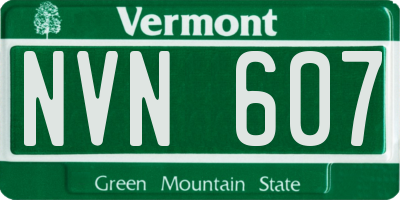 VT license plate NVN607