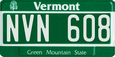 VT license plate NVN608