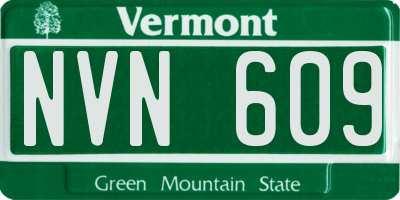 VT license plate NVN609