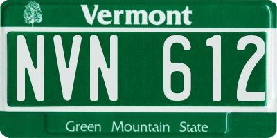 VT license plate NVN612