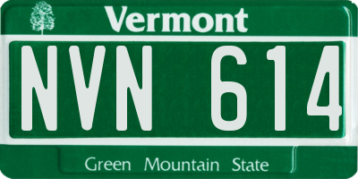 VT license plate NVN614