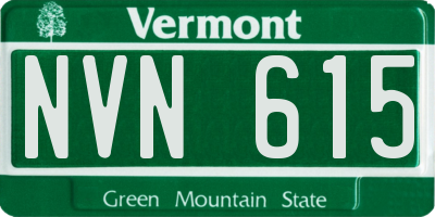 VT license plate NVN615