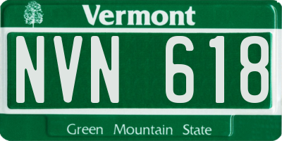 VT license plate NVN618