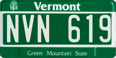 VT license plate NVN619