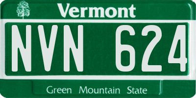 VT license plate NVN624