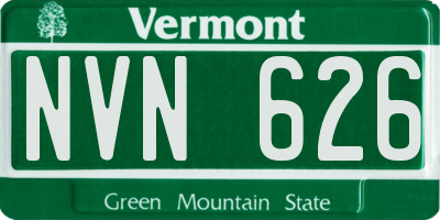 VT license plate NVN626