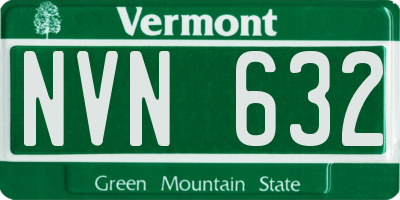 VT license plate NVN632