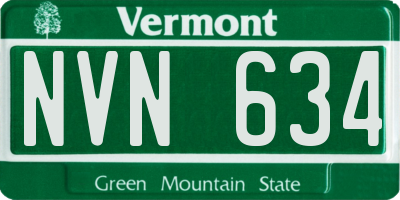 VT license plate NVN634