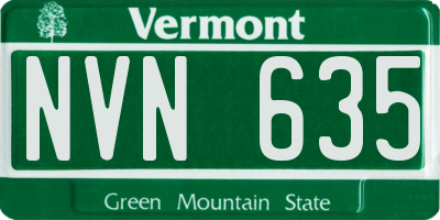 VT license plate NVN635