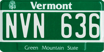 VT license plate NVN636