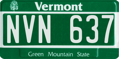 VT license plate NVN637
