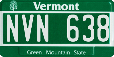 VT license plate NVN638