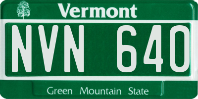 VT license plate NVN640