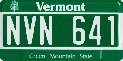 VT license plate NVN641