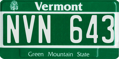 VT license plate NVN643