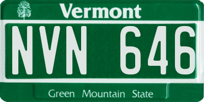 VT license plate NVN646