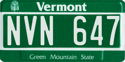 VT license plate NVN647