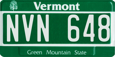 VT license plate NVN648