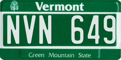 VT license plate NVN649