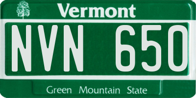 VT license plate NVN650