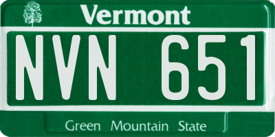 VT license plate NVN651
