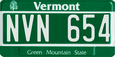 VT license plate NVN654