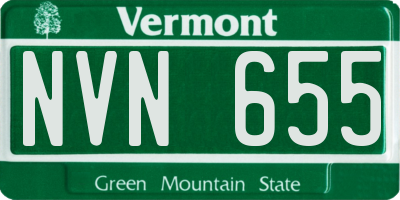 VT license plate NVN655