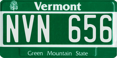 VT license plate NVN656