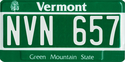 VT license plate NVN657