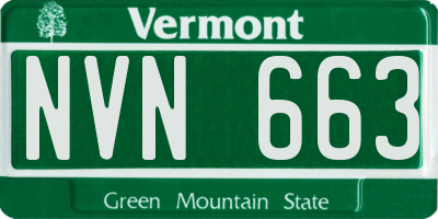VT license plate NVN663