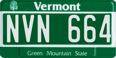VT license plate NVN664