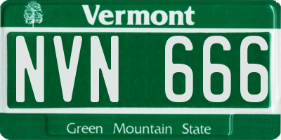 VT license plate NVN666