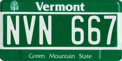 VT license plate NVN667