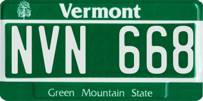 VT license plate NVN668