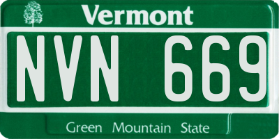 VT license plate NVN669