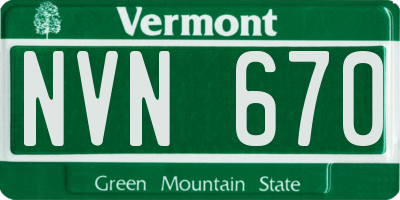 VT license plate NVN670