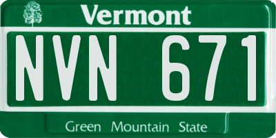 VT license plate NVN671