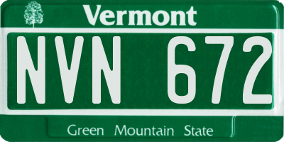 VT license plate NVN672
