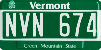 VT license plate NVN674